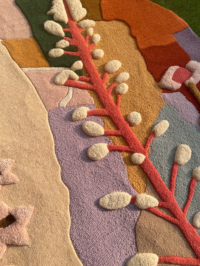 Multicolor Round Hand Tufted Rug