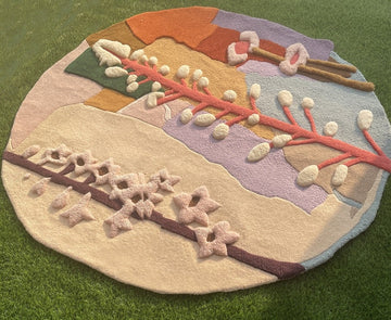 Multicolor Round Hand Tufted Rug