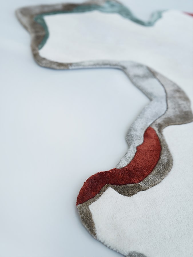 White Irregular Premium Hand Tufted Rug
