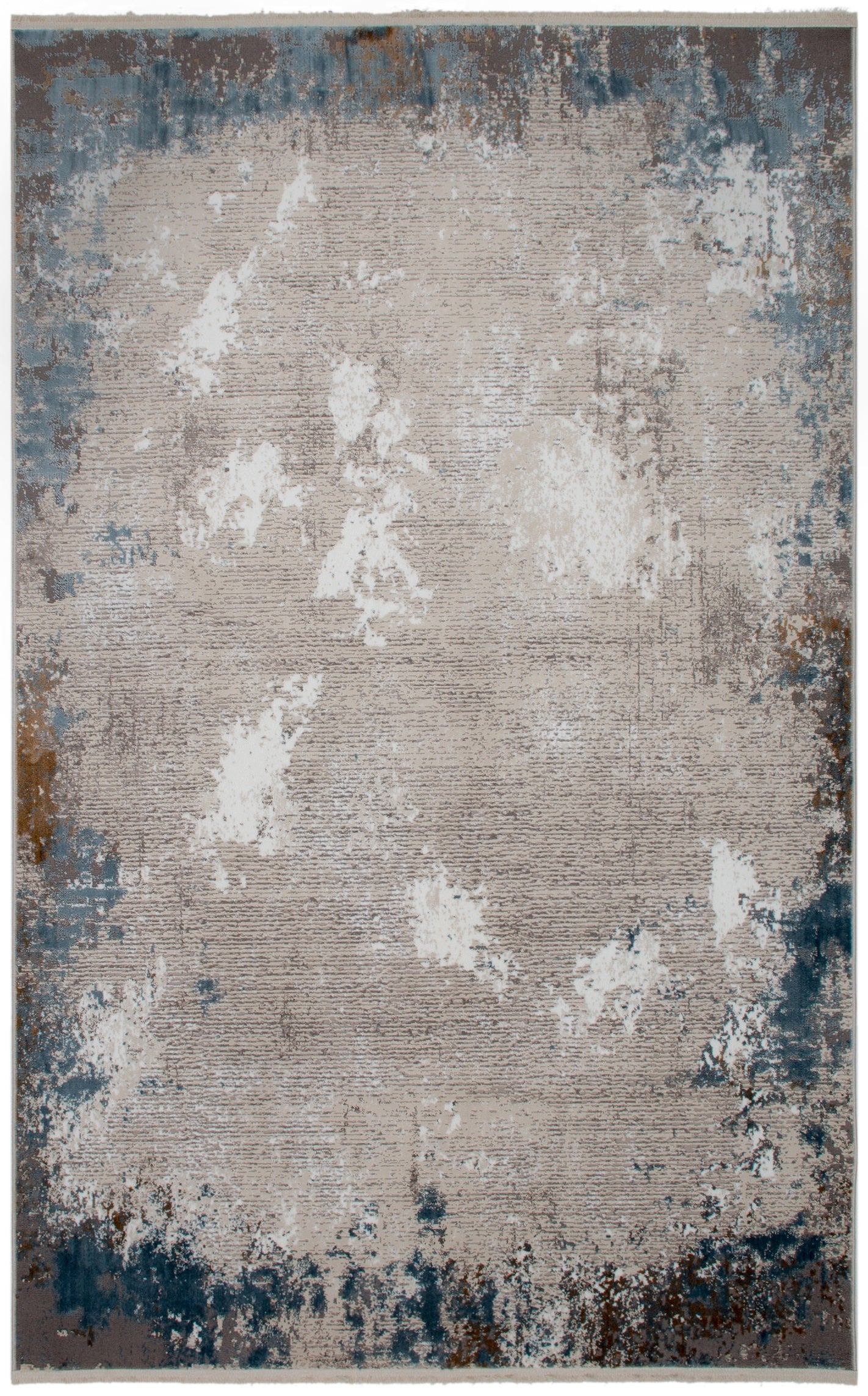 Soft Blue Patterned Acrylic Polyester Rug