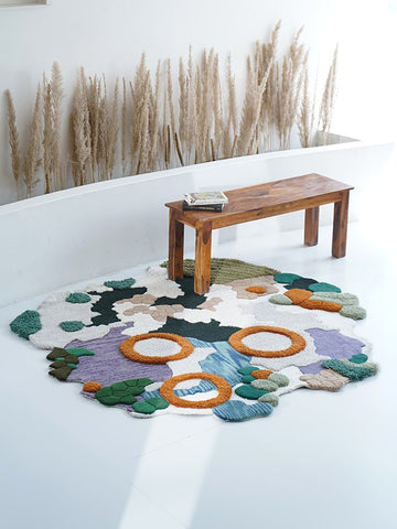 Multicolor New Zealand Wool Hand Tufted Rug