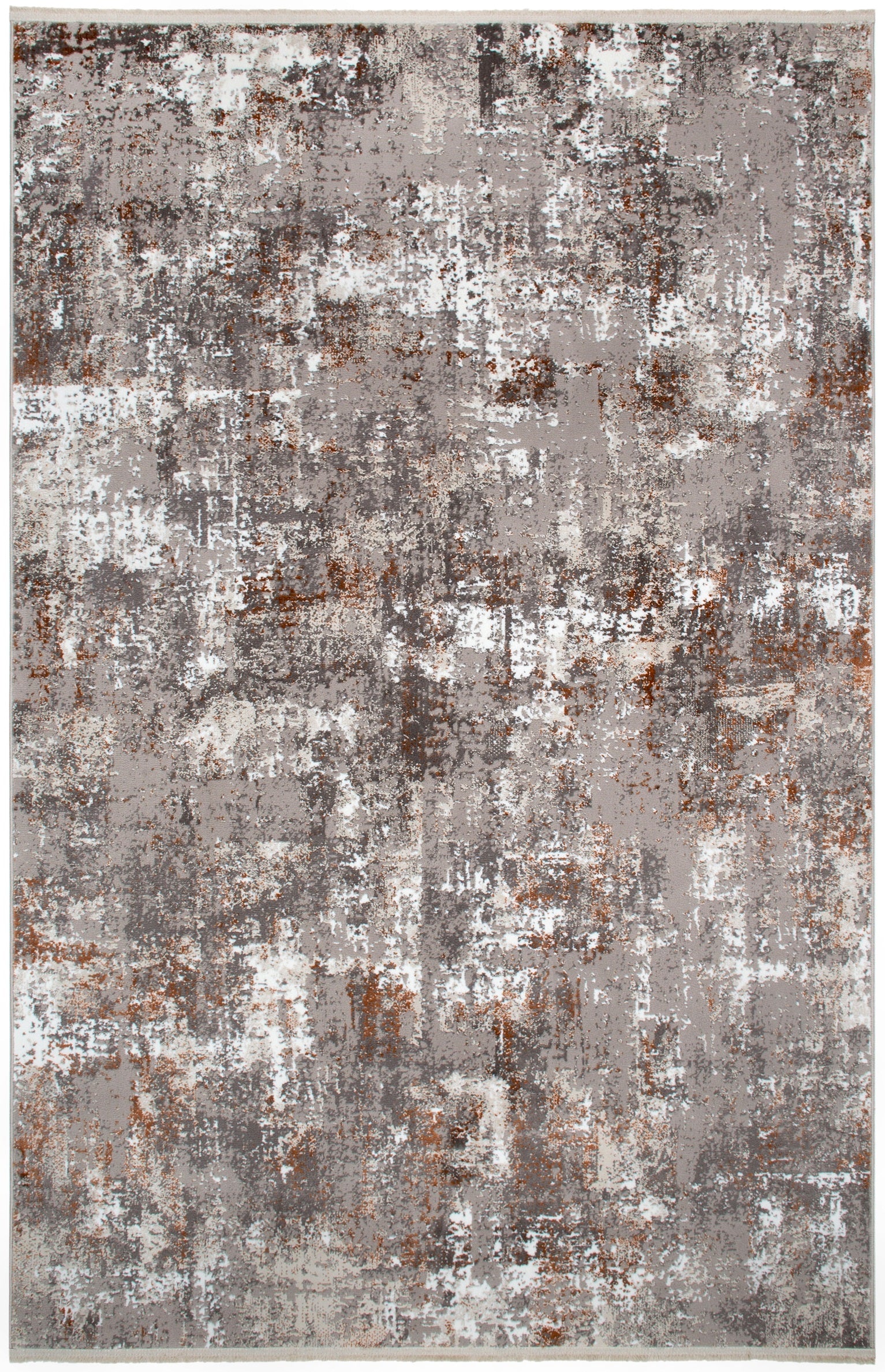 Soft Grey Patterned Acrylic Polyester Rug