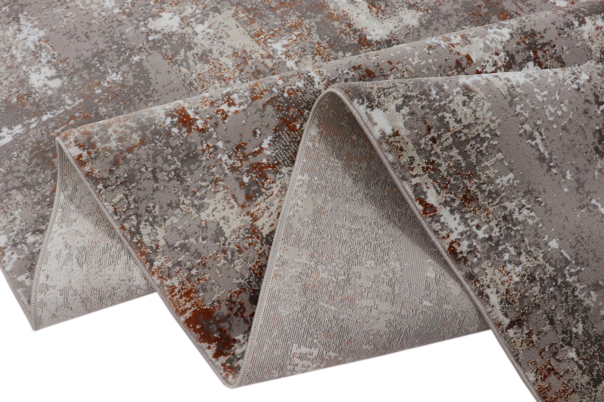 Soft Grey Patterned Acrylic Polyester Rug