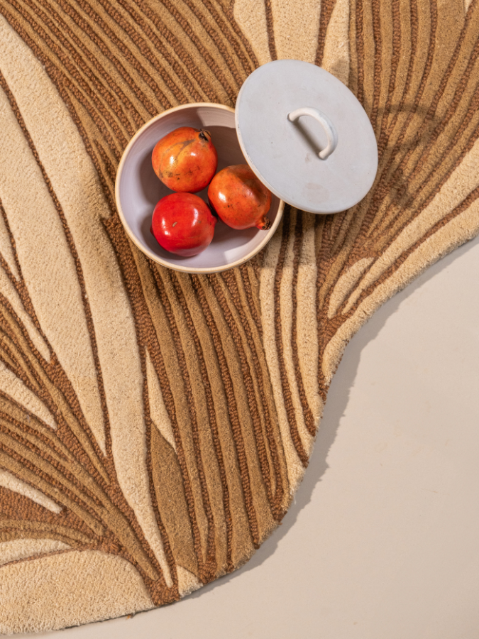 Golden Beige New Zealand Wool Hand Tufted Rug