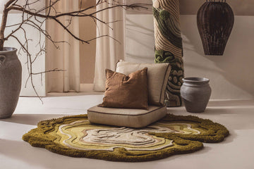 Golden New Zealand Wool Hand Tufted Rug
