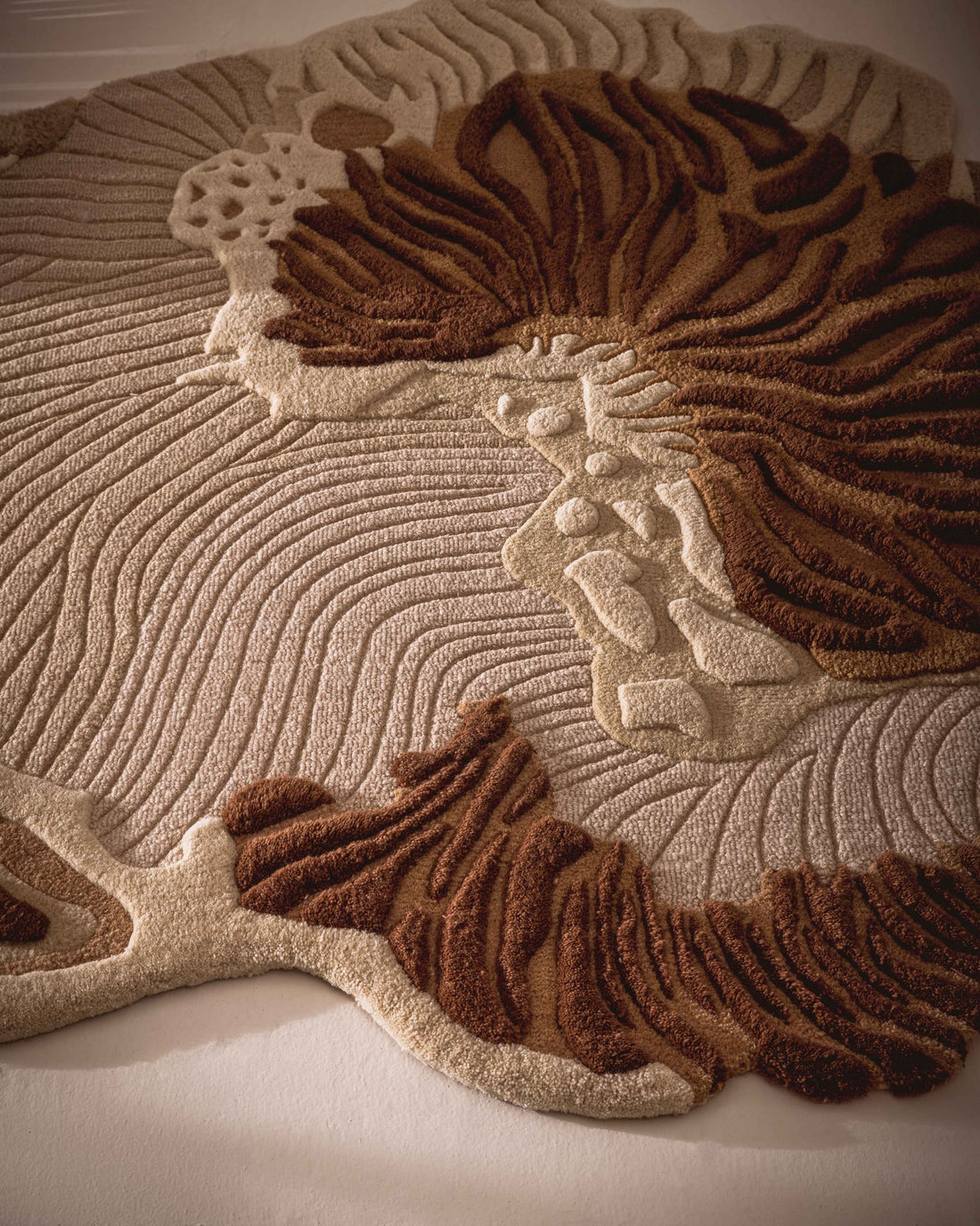 Brown New Zealand Wool Hand Tufted Rug