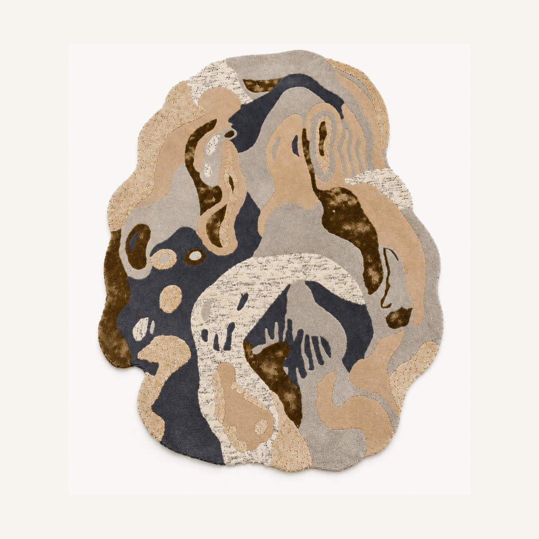 Aurora abstract luxury rug crafted from New Zealand wool and bamboo silk