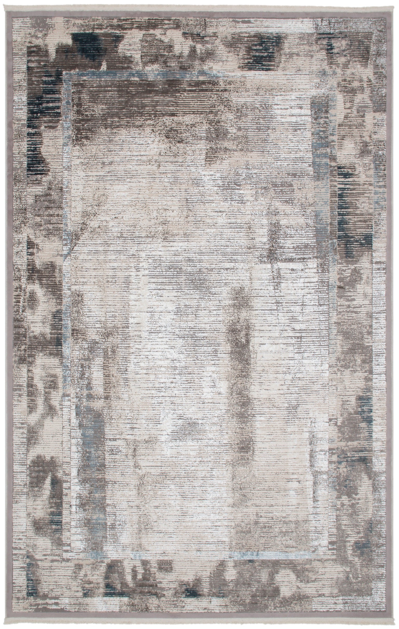 Soft Grey Patterned Acrylic Polyester Rug