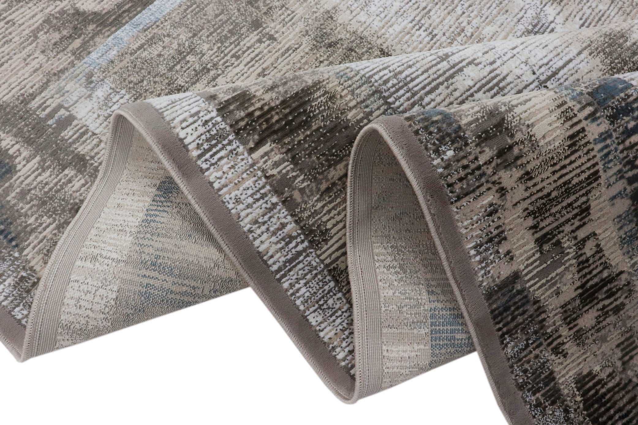 Soft Grey Patterned Acrylic Polyester Rug