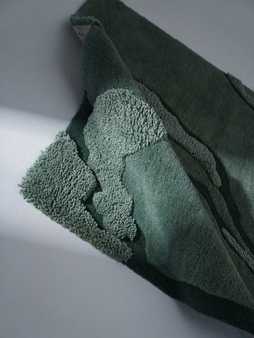 Green New Zealand Wool Hand Tufted Rug