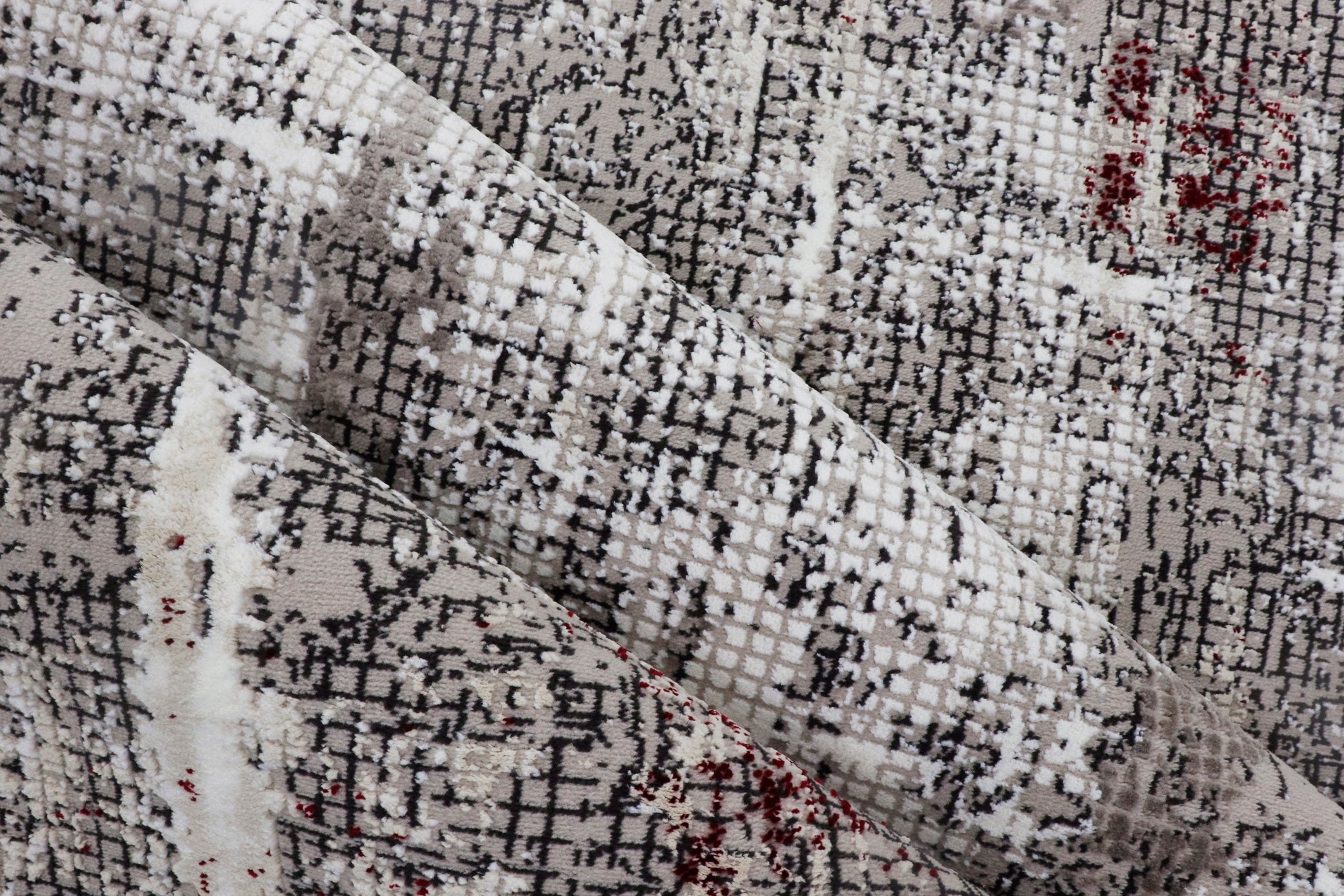 Soft Red Patterned Acrylic Polyester Rug