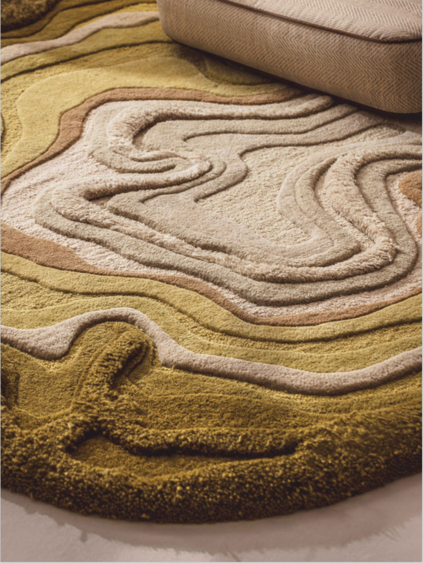 Golden New Zealand Wool Hand Tufted Rug