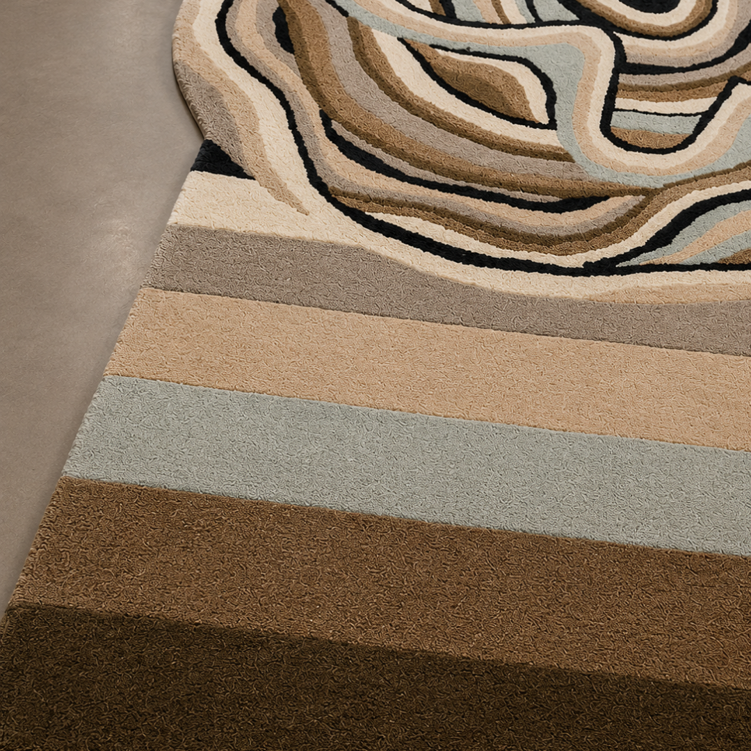 Close-up texture of luxury abstract contour rug