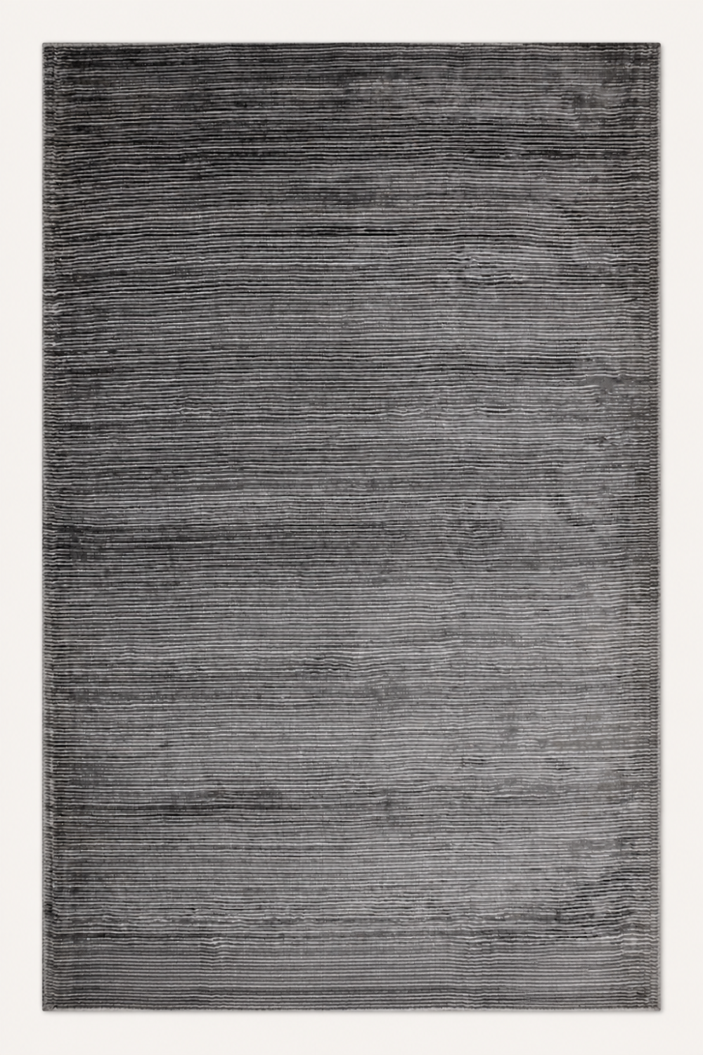 Charcoal Horizon Handloom Self Design rug featuring charcoal grey tones with handcrafted horizontal textured detailing.