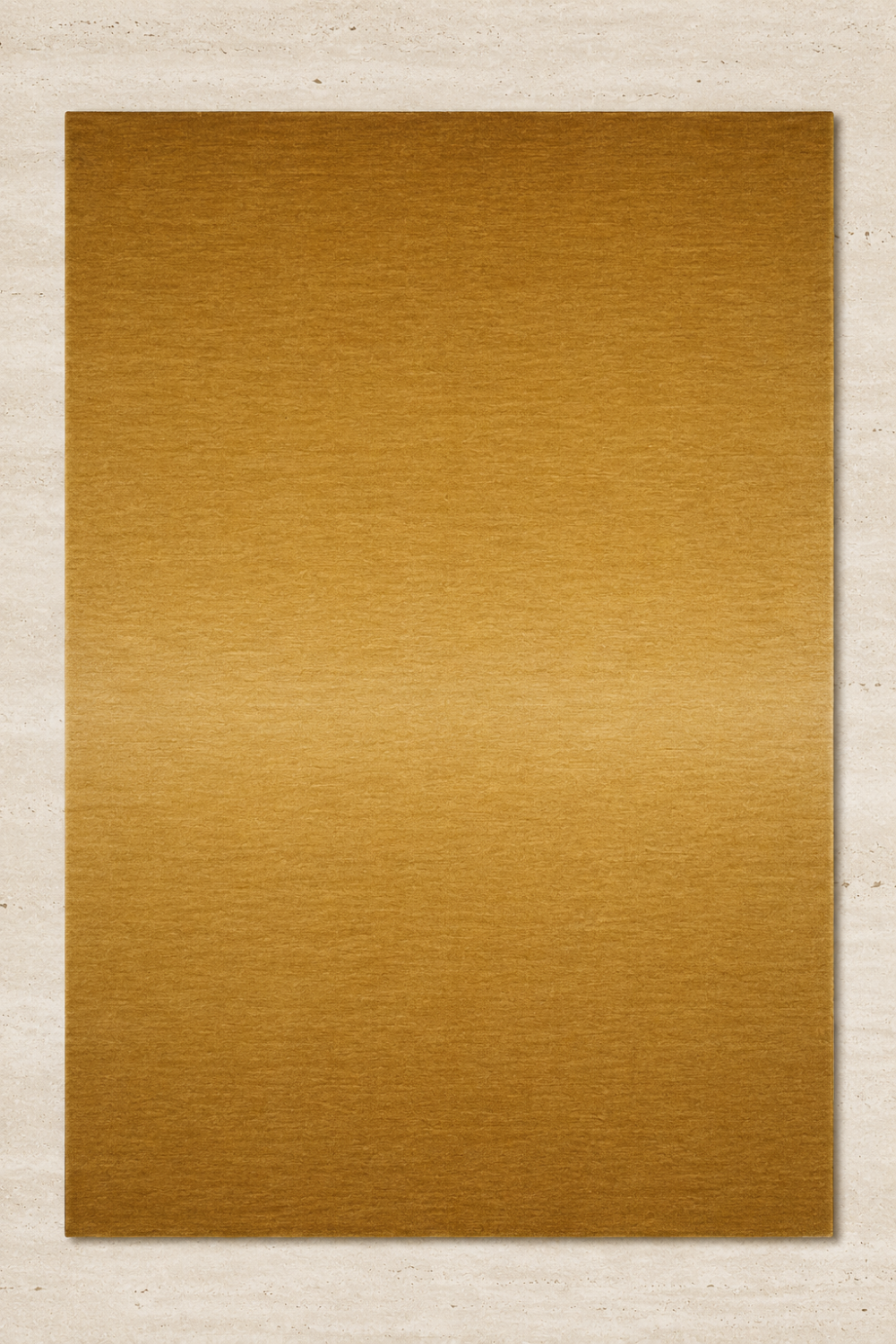 Golden Solstice handloom New Zealand wool golden mustard and honey gradient rectangular area rug featuring a refined horizontal rainbow degrade design.
