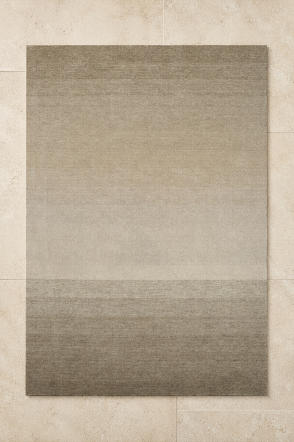 Ivory Horizon luxury handloom New Zealand wool ivory and taupe gradient area rug with minimalist contemporary design