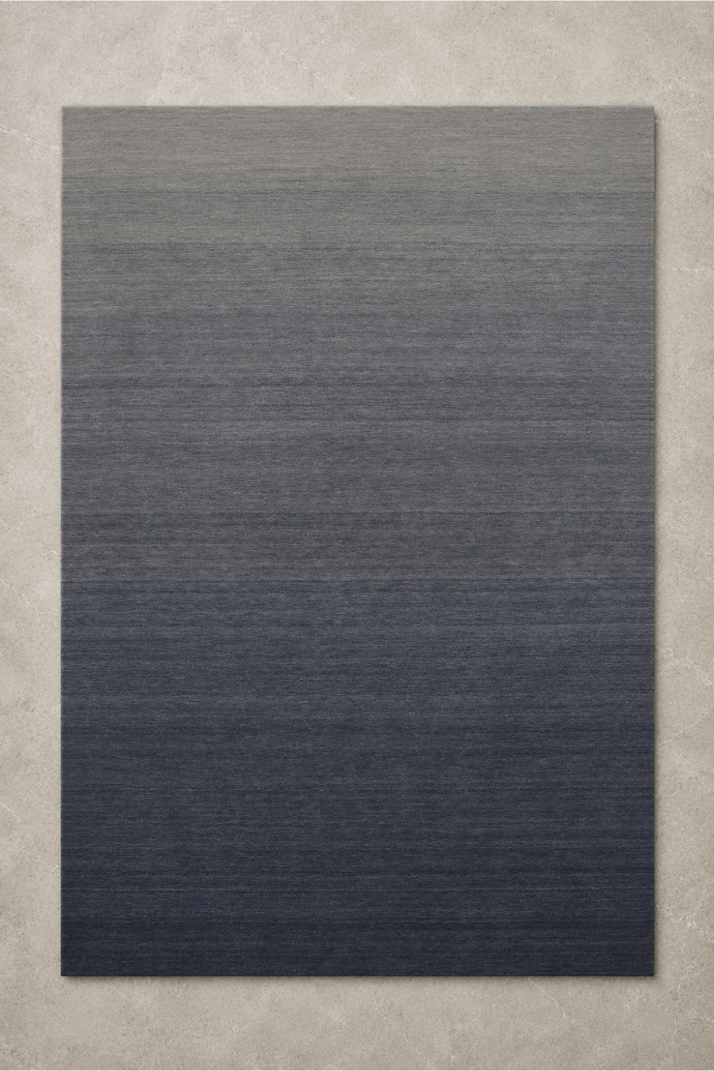 Midnight Tide luxury handloom New Zealand wool grey to navy gradient area rug with minimalist contemporary design