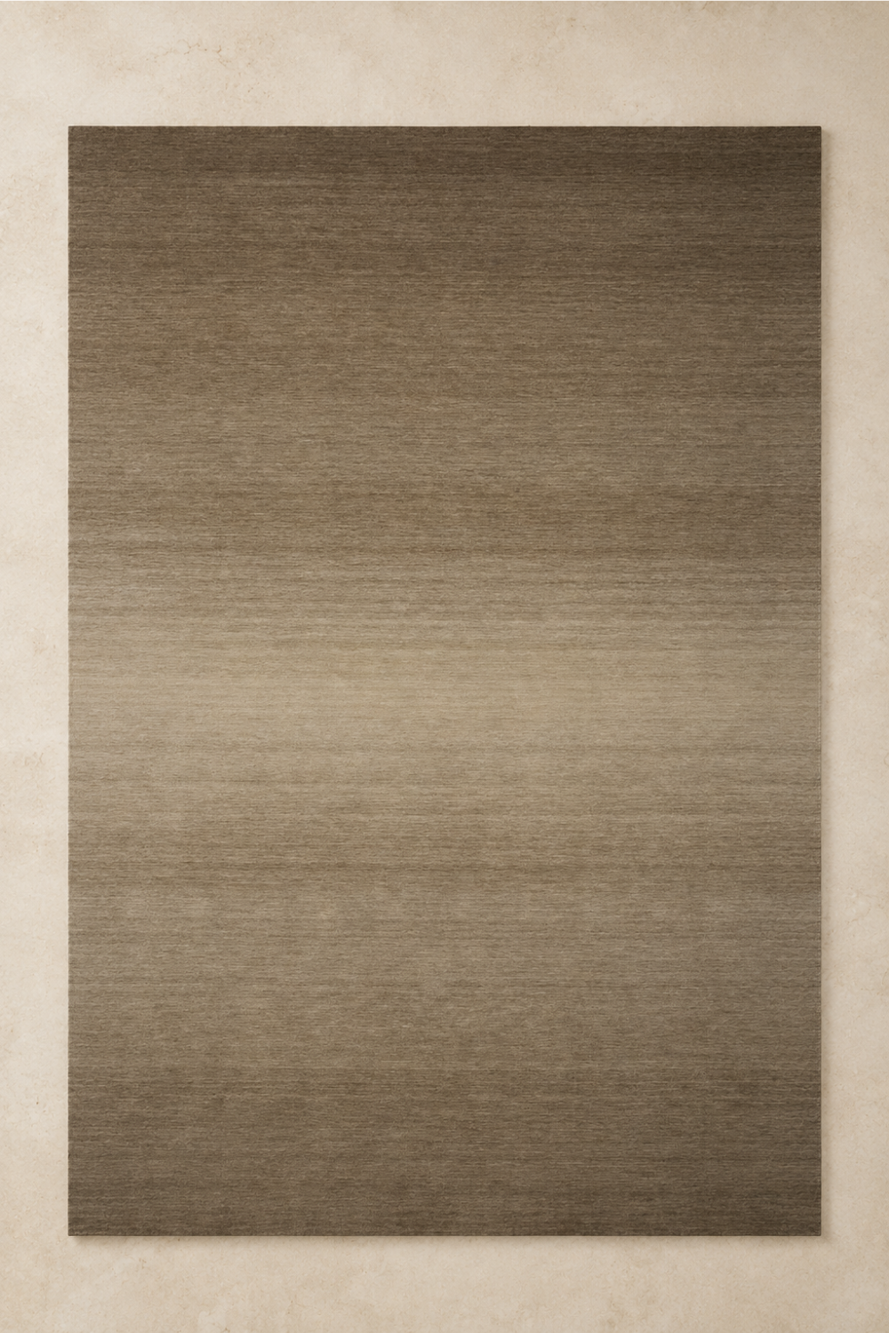 Mocha Horizon handloom New Zealand wool brown to cream ombre gradient area rug on a clean background