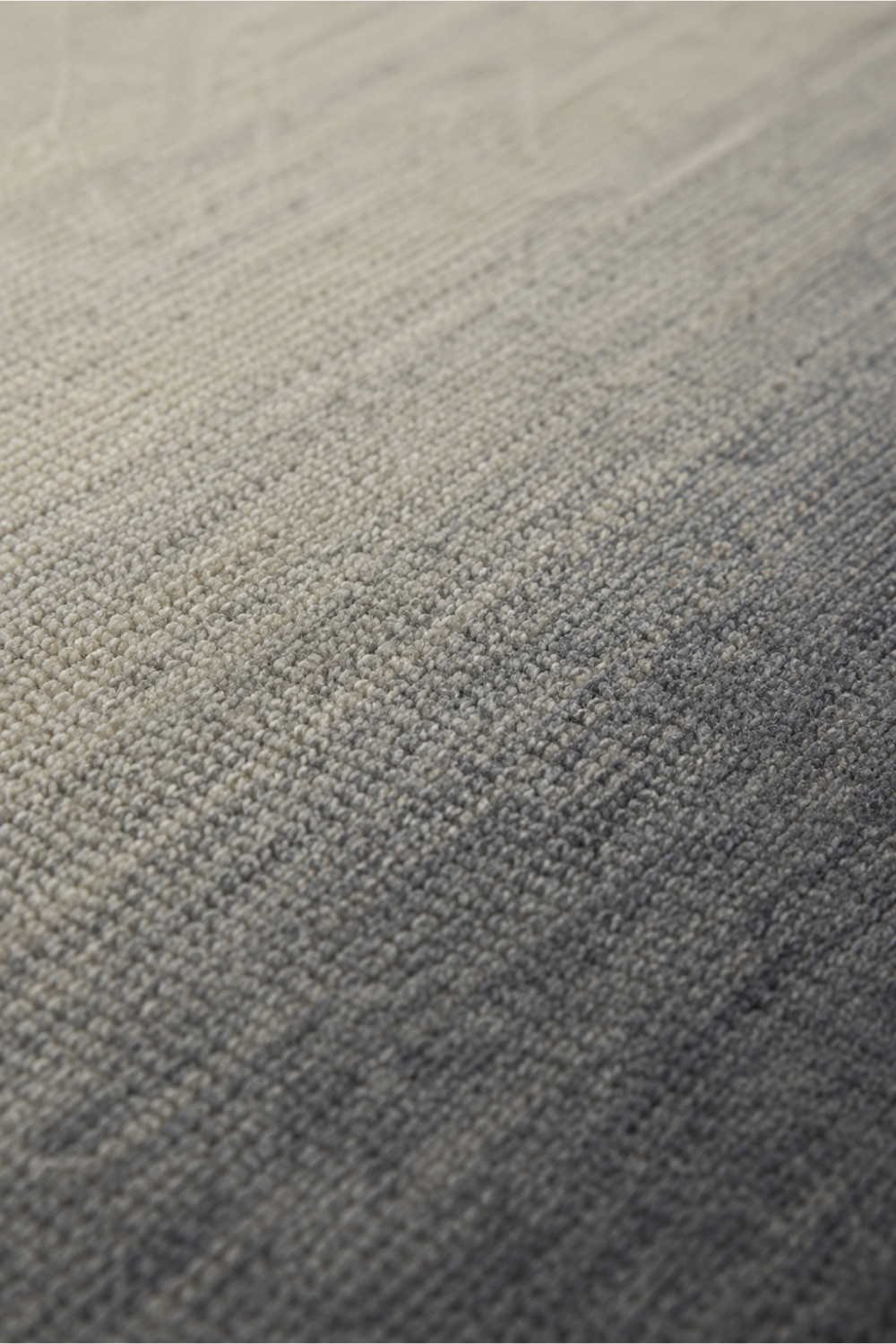 Close-up of the Silver Mist Gradient handloom New Zealand wool rug showcasing its soft ombré transition, premium texture and handcrafted weave.