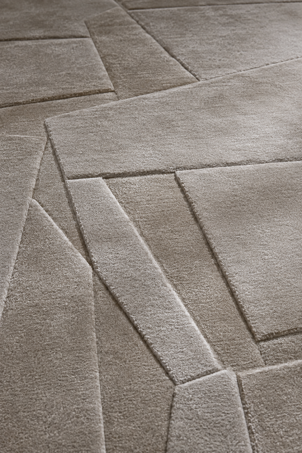 Close-up of the Stone Mosaic Abstract Rug highlighting raised geometric textures and premium Handloom Viscose Tencel Bamboo craftsmanship.