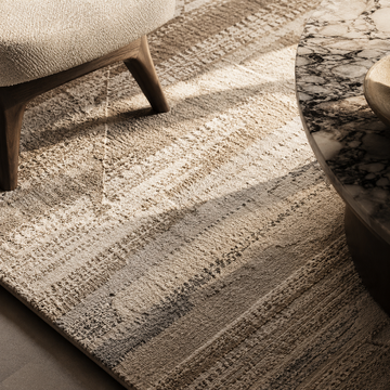 Luxury handcrafted rug in a contemporary interior showcasing timeless design and elegant living spaces by Premium Rug Collection.