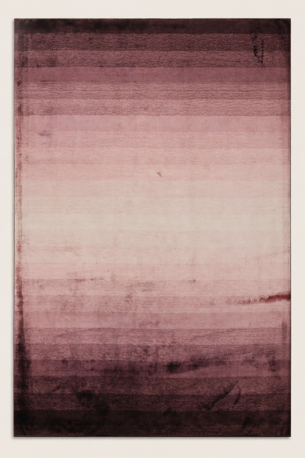 Velvet Horizon handloom Tencel plum and blush gradient area rug featuring layered tonal transitions and a luxurious silk-like finish