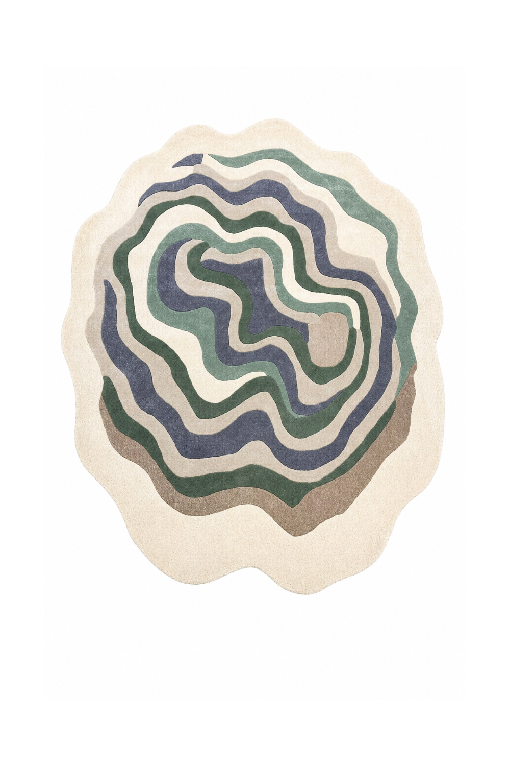 Verdant Contour luxury organic rug featuring flowing contour patterns, freeform shape and nature-inspired designer aesthetic.